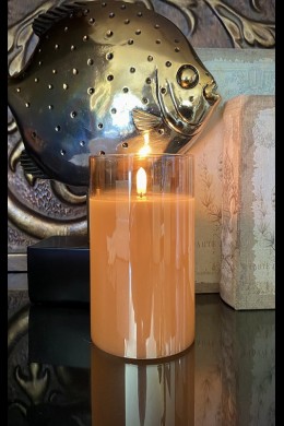  OUT OF STOCK  3.5 x 6" CHAMPAGNE RADIANCE POURED CANDLE  [478266]  